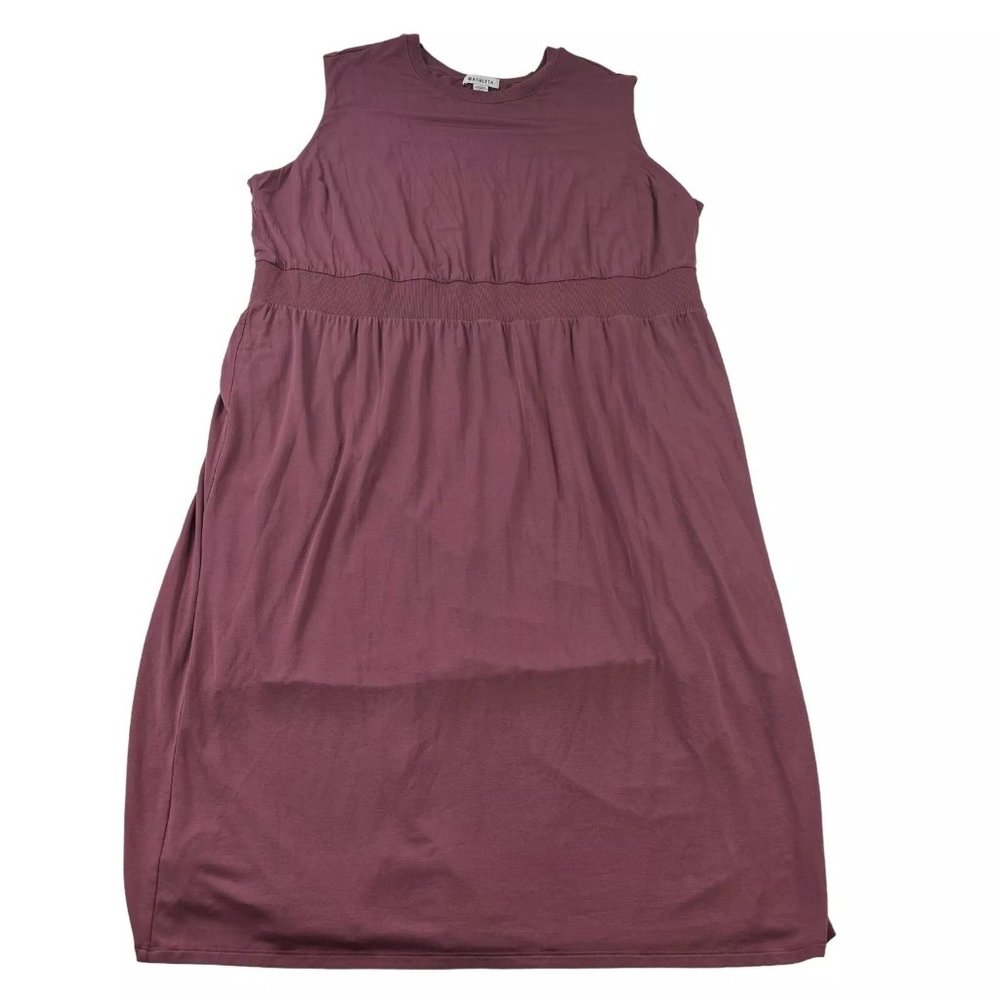 Athleta A-Line Dress Plus Size 2X Mauve Pink Sleeveless Knee Length Lined, Shell